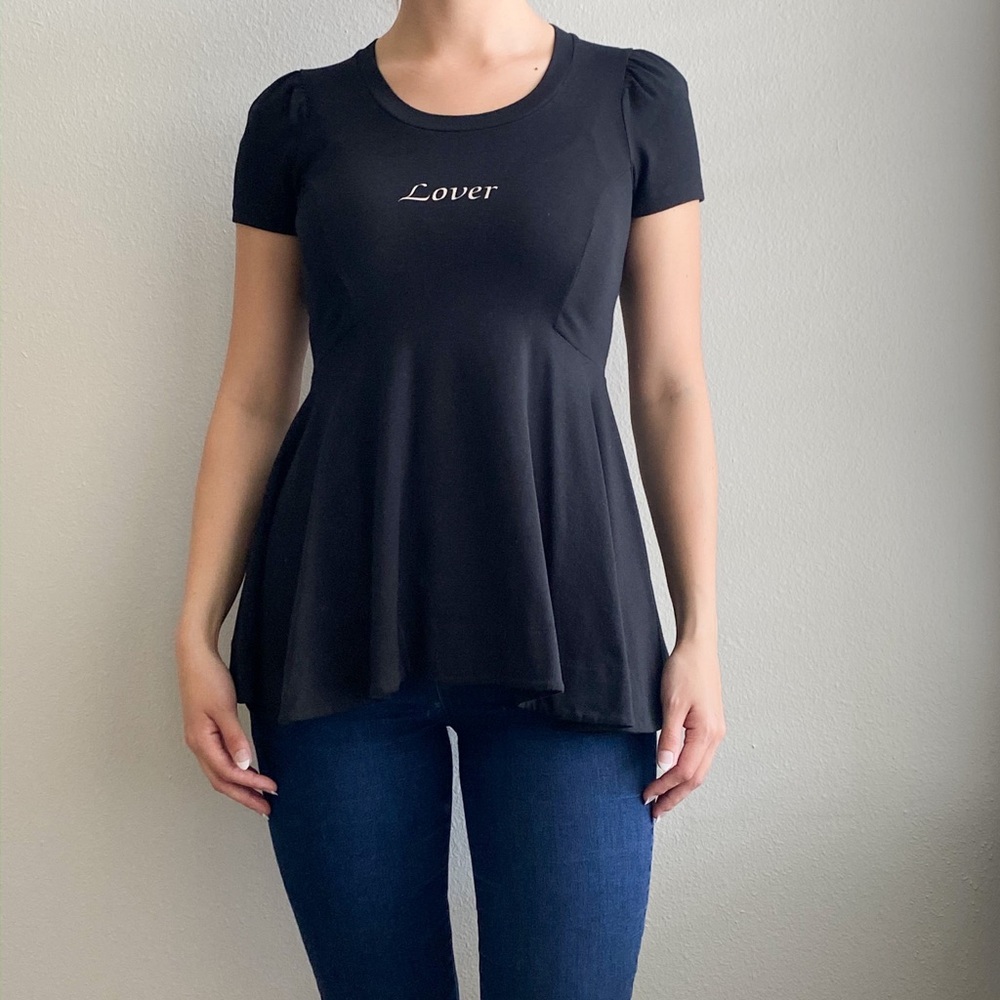 Frill Hem Puff Sleeve